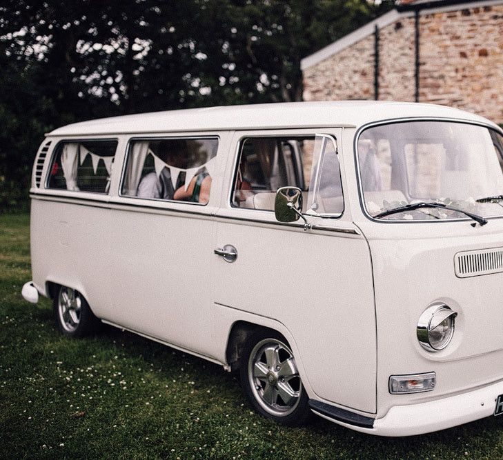 VW wedding car at Nancarrow Farm