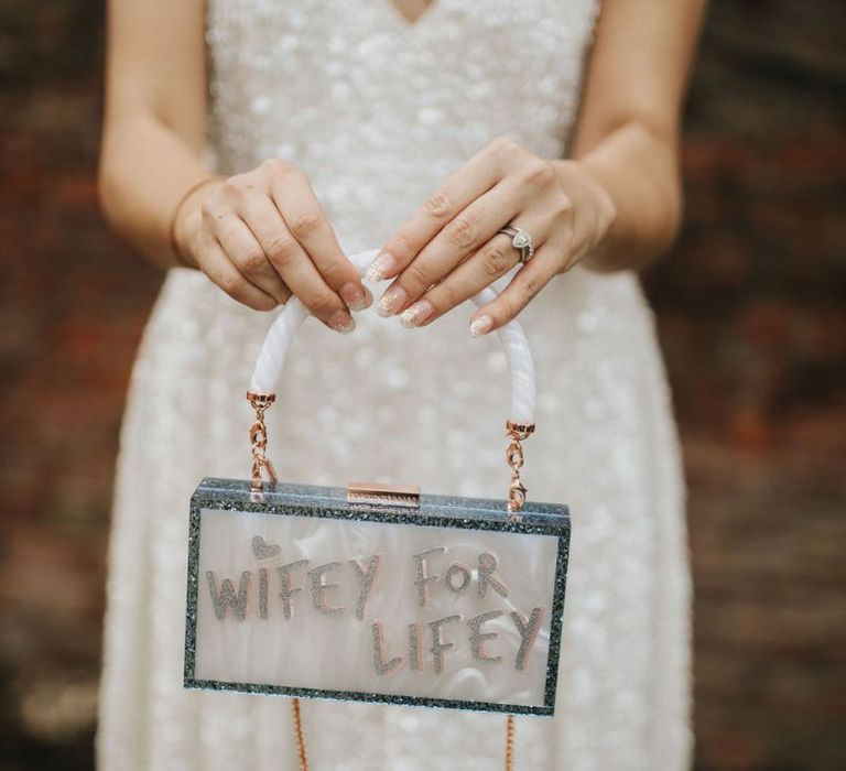 Personalised bridal bag