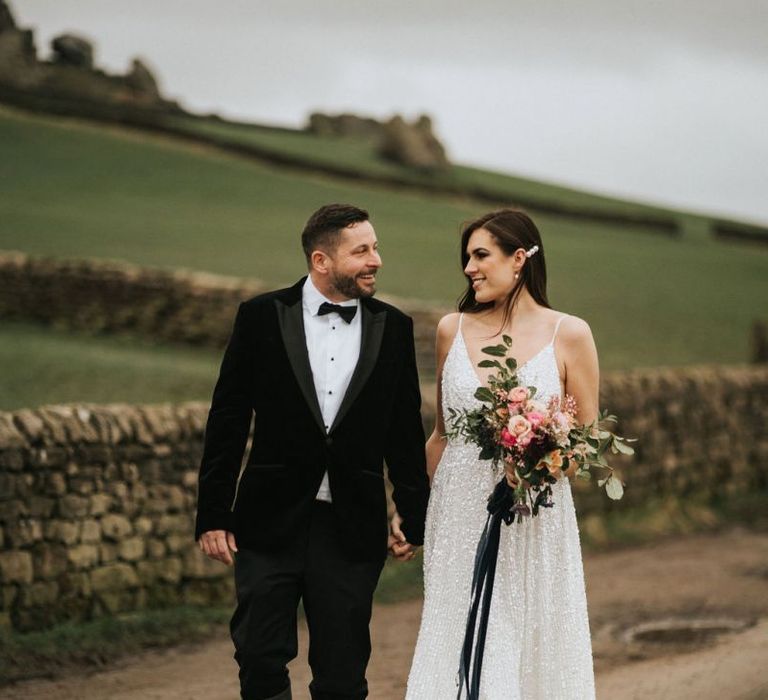 Bride in sequin wedding dress from ASOS