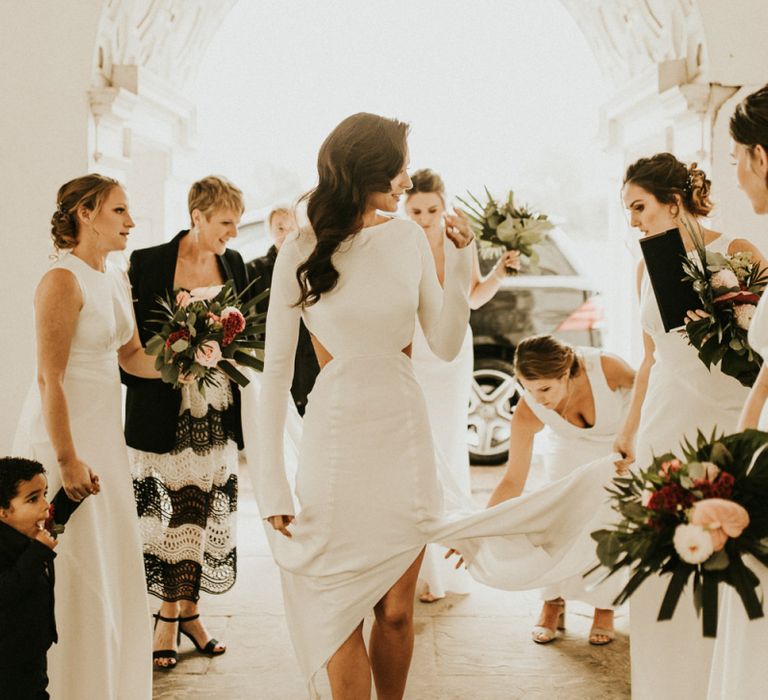 Bridal Party Getting Ready to Walk Down the Aisle