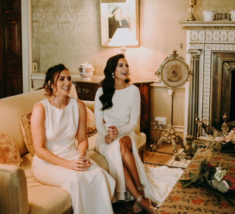 Bride and Bridesmaids Before the Wedding Ceremony