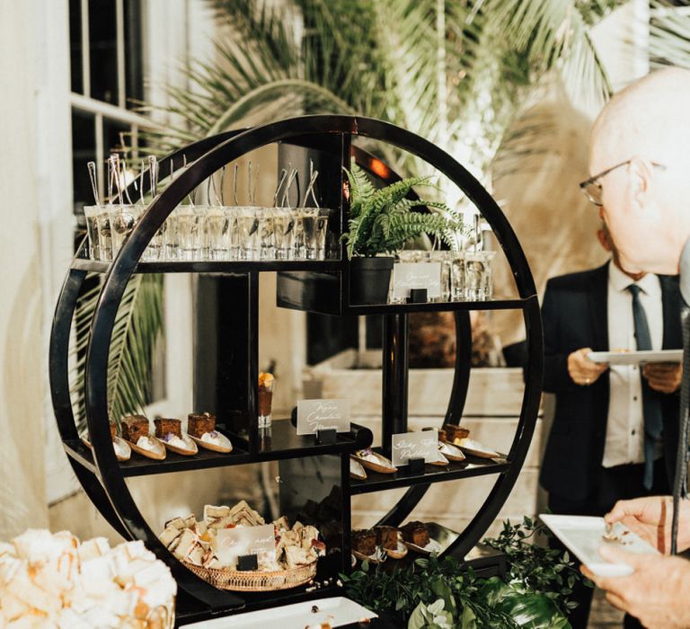 Elegant Wedding Dessert Table with Bitesized Treats