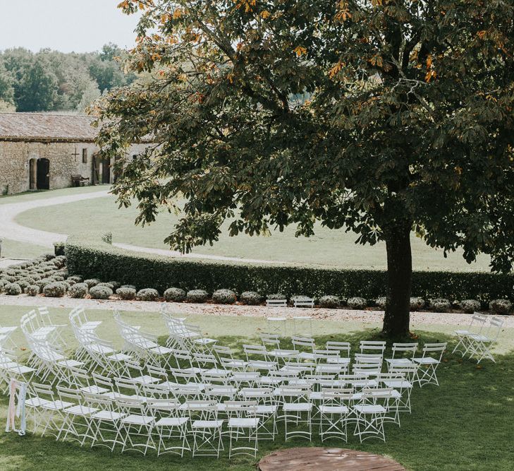 Outdoor Wedding Ceremony At Chateau Rigaud Bordeaux