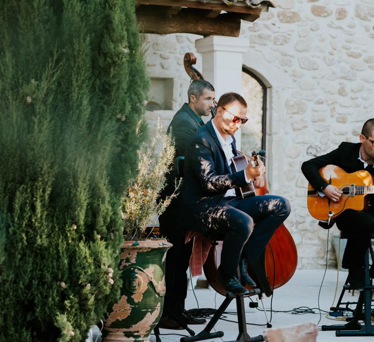 Wedding Entertainment in the Courtyard of Provence Wedding Venue