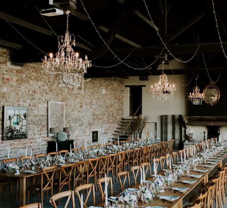 Rustic Barn Wedding Reception Tablescape