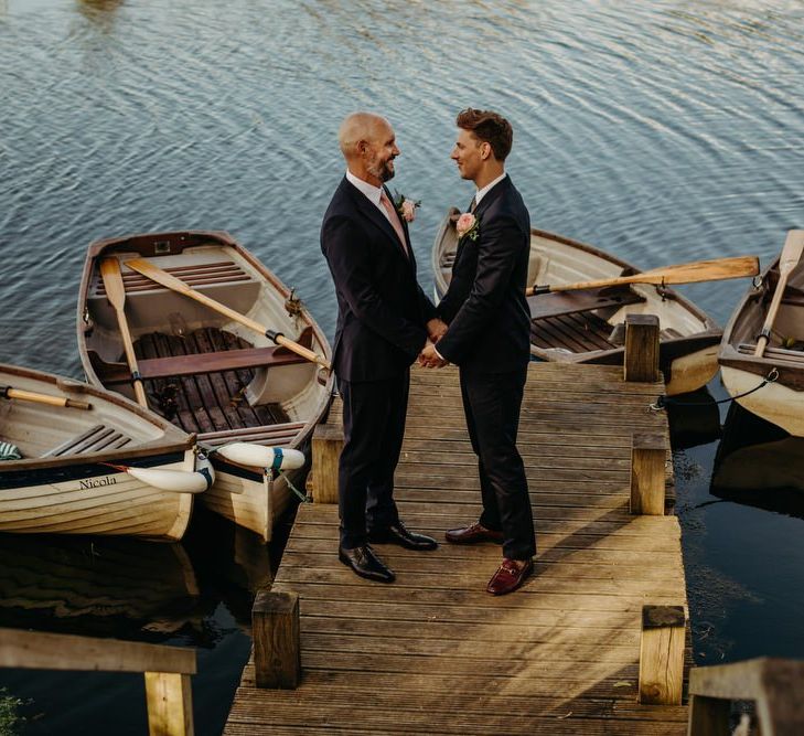 Groom and Groom Portrait by the docks