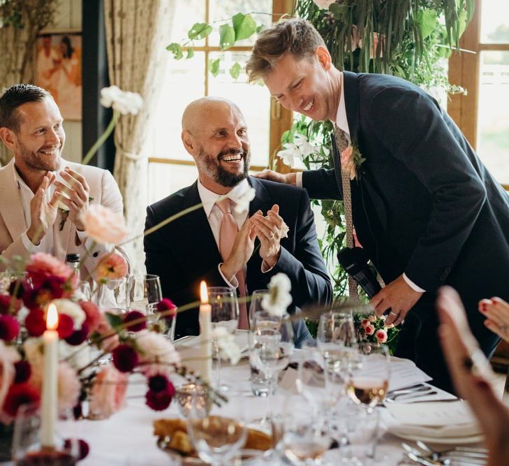 Groom Giving his Speech at Soho Farmhouse Wedding