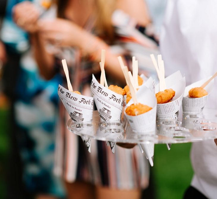 Fish &amp; Chips Cones | Fun Stretch Tent Reception on Primary School Field in Sheffield |  Tub of Jelly Photography