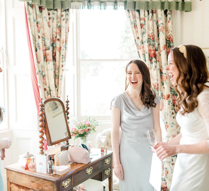 Bride and Bridesmaids on the Wedding Morning