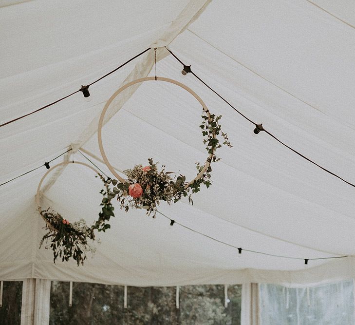 Marquee Wedding with DIY Flower Hoops