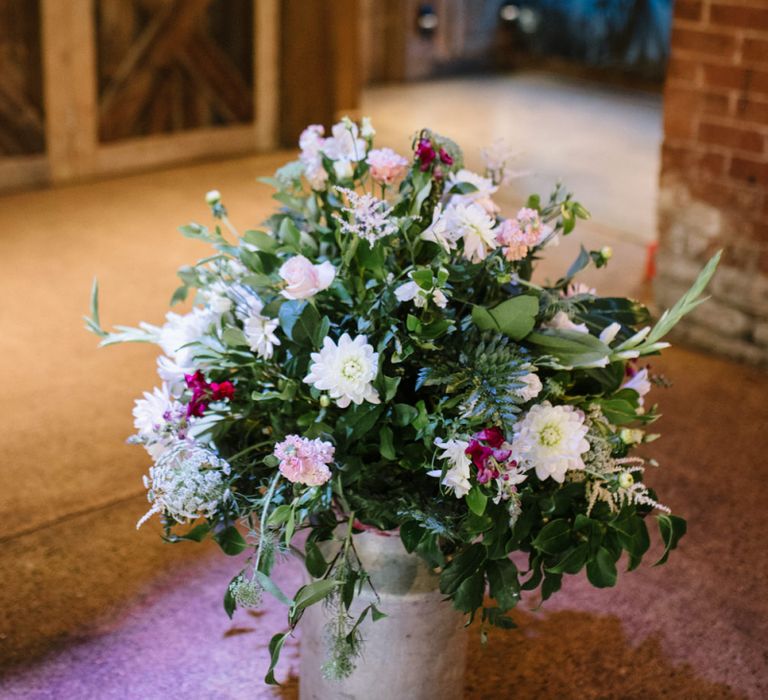 Milk Churn Filled with Wedding Flowers