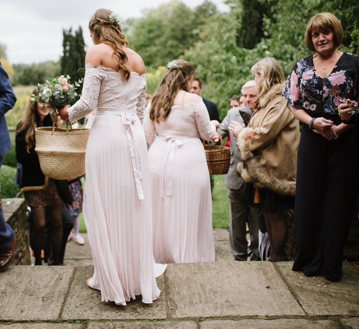 Bridesmaid in Pink Lace and Pleat Dress from Coast