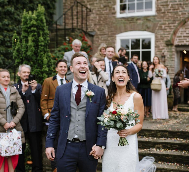 Bride and Groom Confetti Moment