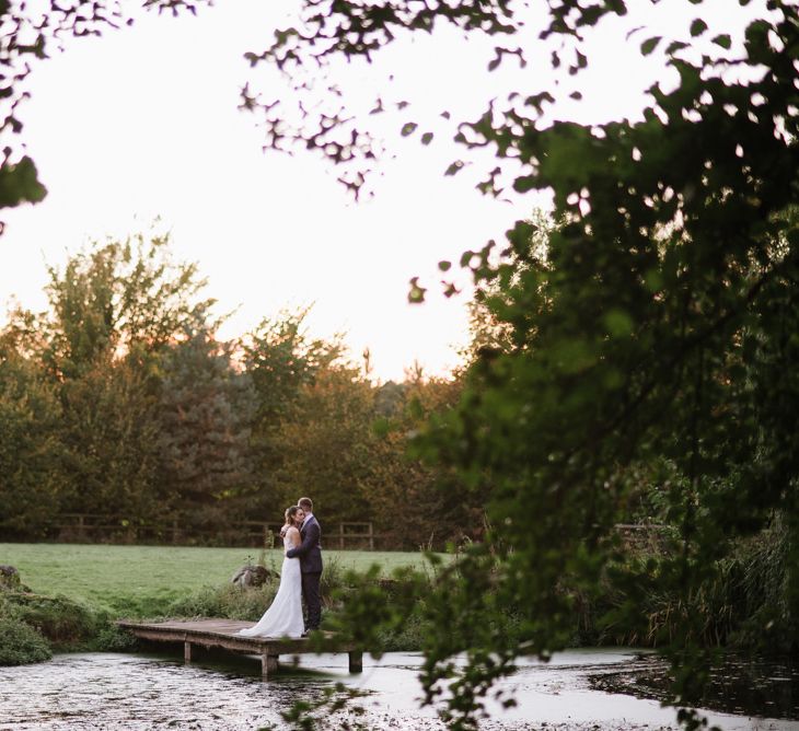 Bride and Groom Golden hour Portrait in the Countryside