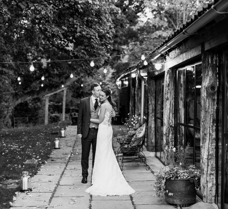 Bride and Groom Black and White Portrait