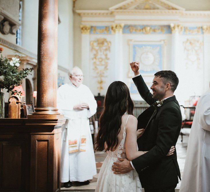 Groom Celebrates Wedding