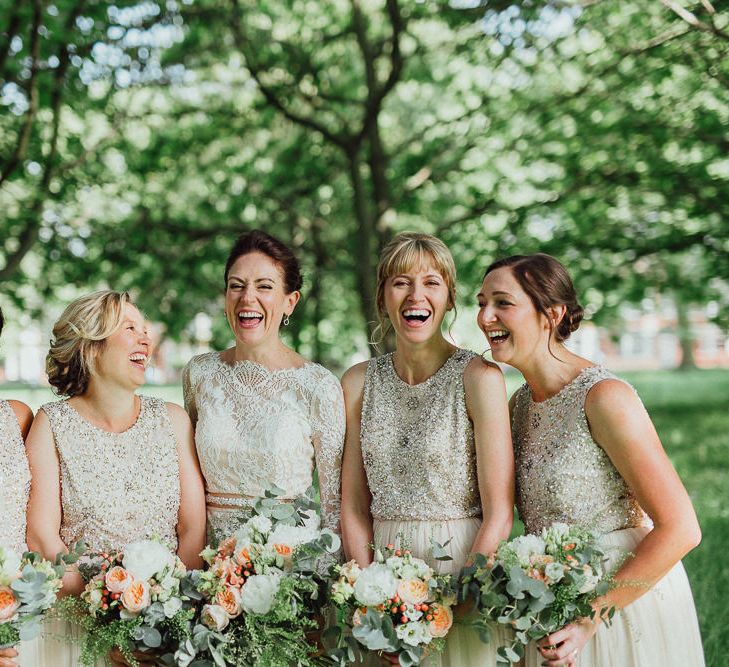 Bridesmaids In Sequinned Tops // Images By Emily &amp; Steve