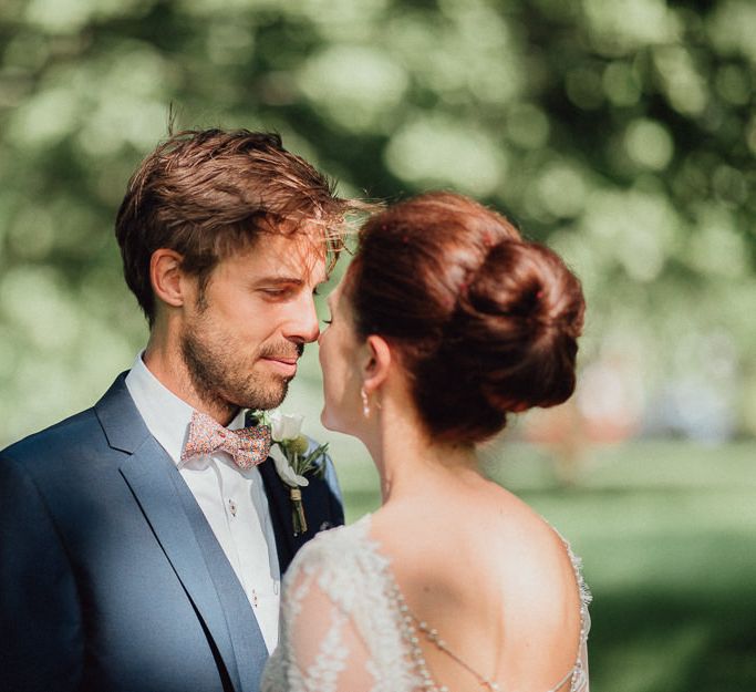 Groom In Navy Ted Baker Suit From Moss Bros. Hire // Images By Emily &amp; Steve