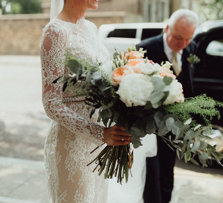 Bride In Long Sleeved Dress By Calla Blanche // Images By Emily &amp; Steve