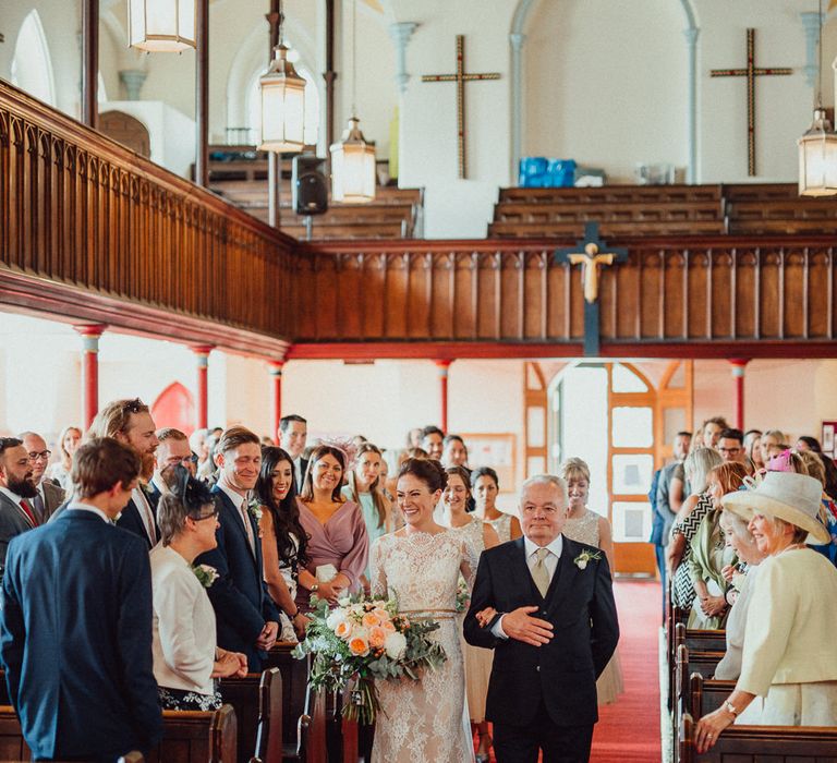 Bride In Long Sleeved Dress By Calla Blanche // Images By Emily &amp; Steve