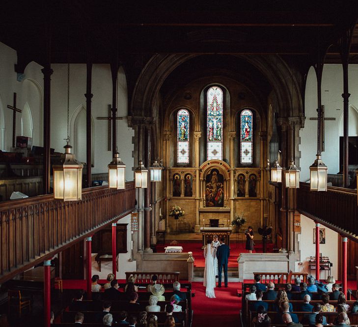 Bride In Long Sleeved Dress By Calla Blanche // Images By Emily &amp; Steve