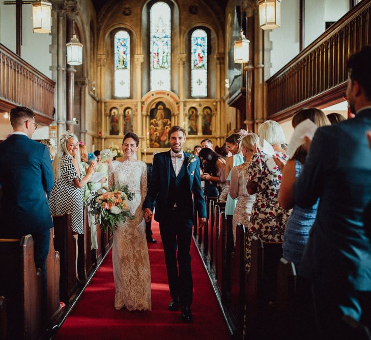 Bride In Long Sleeved Dress By Calla Blanche // Images By Emily &amp; Steve