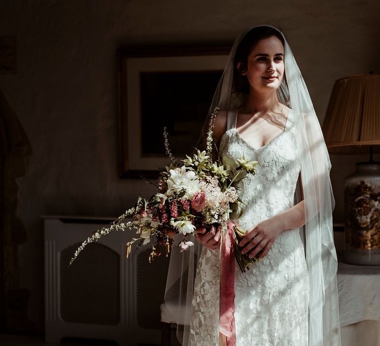 Wedding Morning Bridal Preparations | Bride in Half Penny London Gown &amp; Veil | Classical Springtime Romance Inspiration at Butley Priory by Brown Birds Weddings | Jess Soper Photography