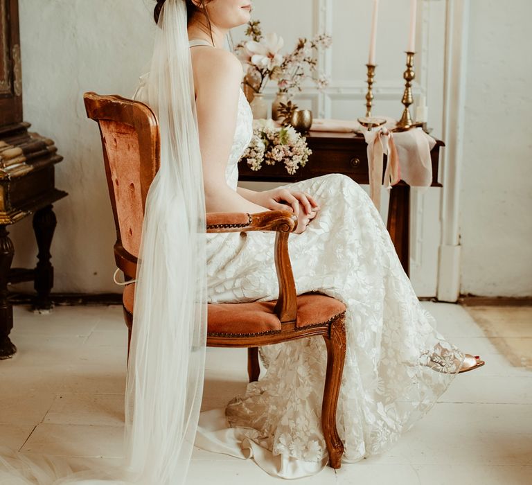 Wedding Morning Bridal Preparations | Bride in Half Penny London Gown &amp; Veil | Classical Springtime Romance Inspiration at Butley Priory by Brown Birds Weddings | Jess Soper Photography