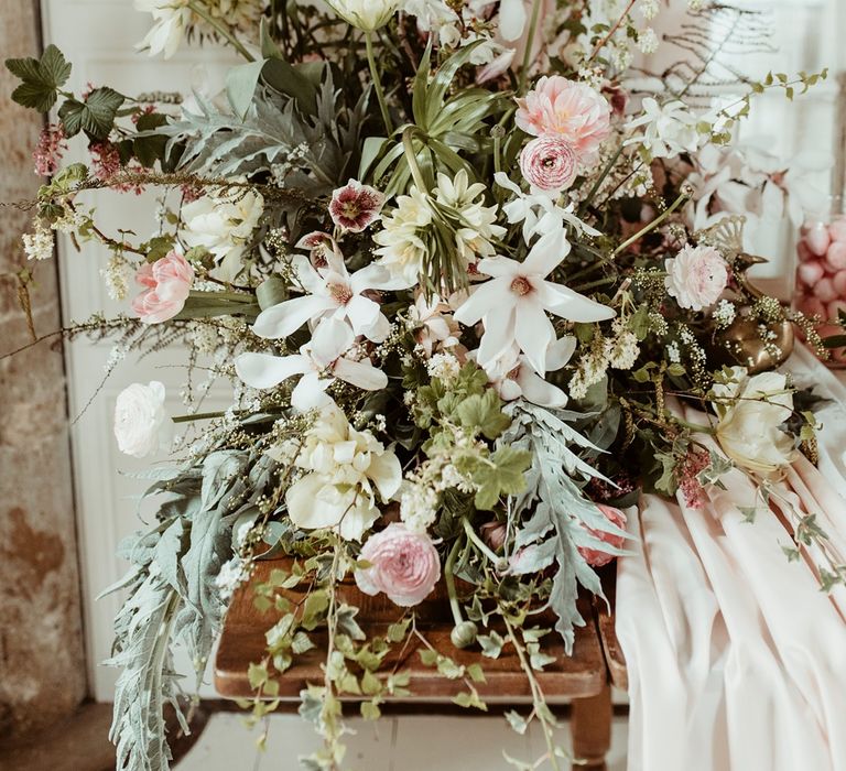 Floral Arrangement by  The Country Garden Flower Company | Classical Springtime Romance Inspiration at Butley Priory by Brown Birds Weddings | Jess Soper Photography