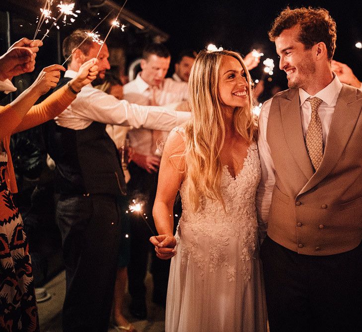 Sparkler exit for bride and groom