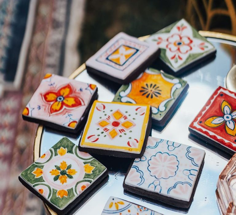 colourful tile biscuits