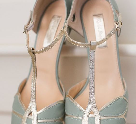 Mint Green Bridal Shoes by Rachel Simpson | Sage Green Wedding Shoes | Sara Dalrymple Photography | At Home, DIY, Tipi Wedding | Eliza Jane Howell Lucille Gown for Pregnant Bride | Rachel Simpson Shoes | Cad &amp; The Dandy Suit