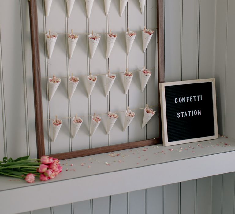 DIY confetti station and peg board | Confetti Cone Station Tutorial