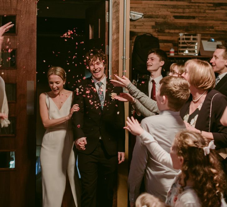 Minimalist Wedding Dress By Bon Bride // Brixton East Wedding // Chris Adnitt Events // Millar Cole Photography // Basque Country Style Catering For Wedding