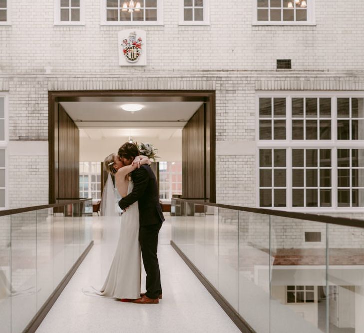 Minimalist Wedding Dress By Bon Bride // Brixton East Wedding // Chris Adnitt Events // Millar Cole Photography // Basque Country Style Catering For Wedding