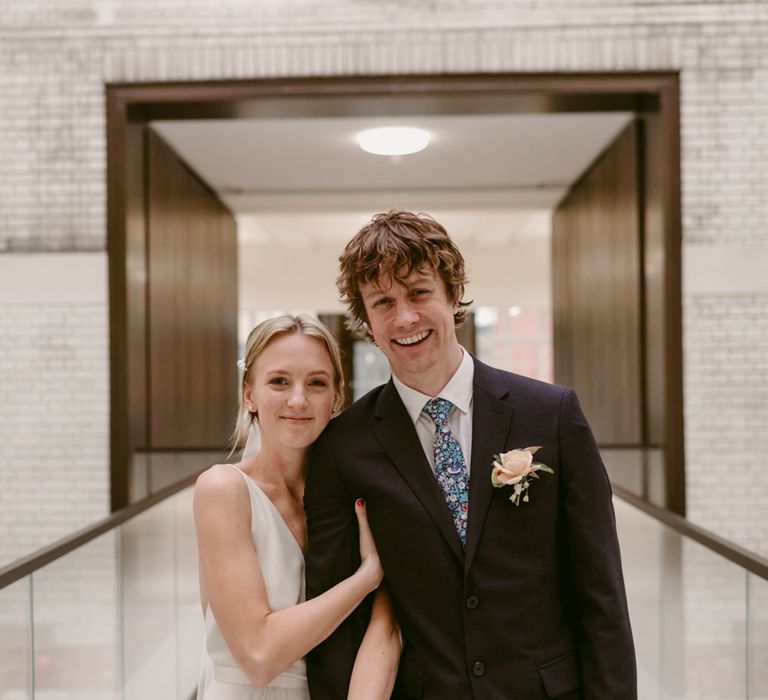 Minimalist Wedding Dress By Bon Bride // Brixton East Wedding // Chris Adnitt Events // Millar Cole Photography // Basque Country Style Catering For Wedding