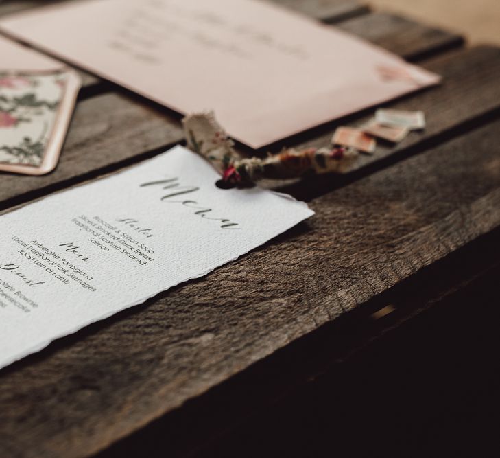 Romantic Pink &amp; Floral Little Pea Designs Wedding Stationery | Country Boho Inspiration in the Woodlands of Happy Valley Norfolk | Cara Zagni Photography