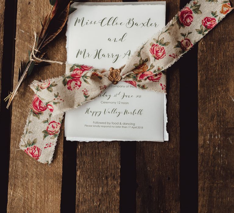 Romantic Pink &amp; Floral Little Pea Designs Wedding Stationery | Country Boho Inspiration in the Woodlands of Happy Valley Norfolk | Cara Zagni Photography