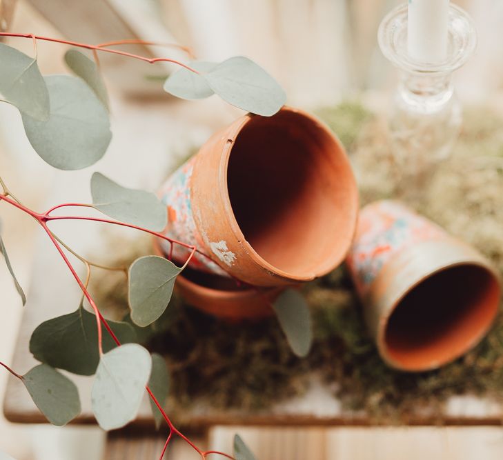 Terracotta Pots | Rustic Luxe Wedding Decor from Little Jem | Country Boho Inspiration in the Woodlands of Happy Valley Norfolk | Cara Zagni Photography