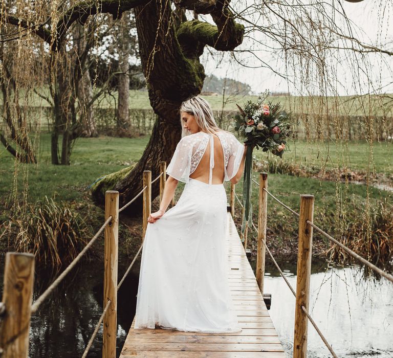 Boho Bride in Backless ASOS Dress |  Country Boho Inspiration in the Woodlands of Happy Valley Norfolk | Cara Zagni Photography