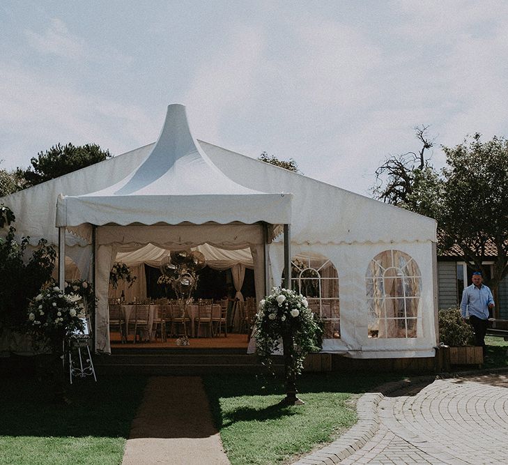 Marquee Wedding Reception at East Afton Farmhouse Wedding Venue on Isle of Wight