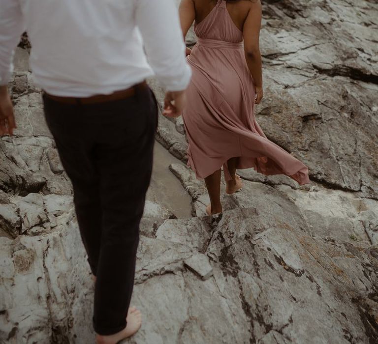 Engagement session at Godrevy beach in Cornwall