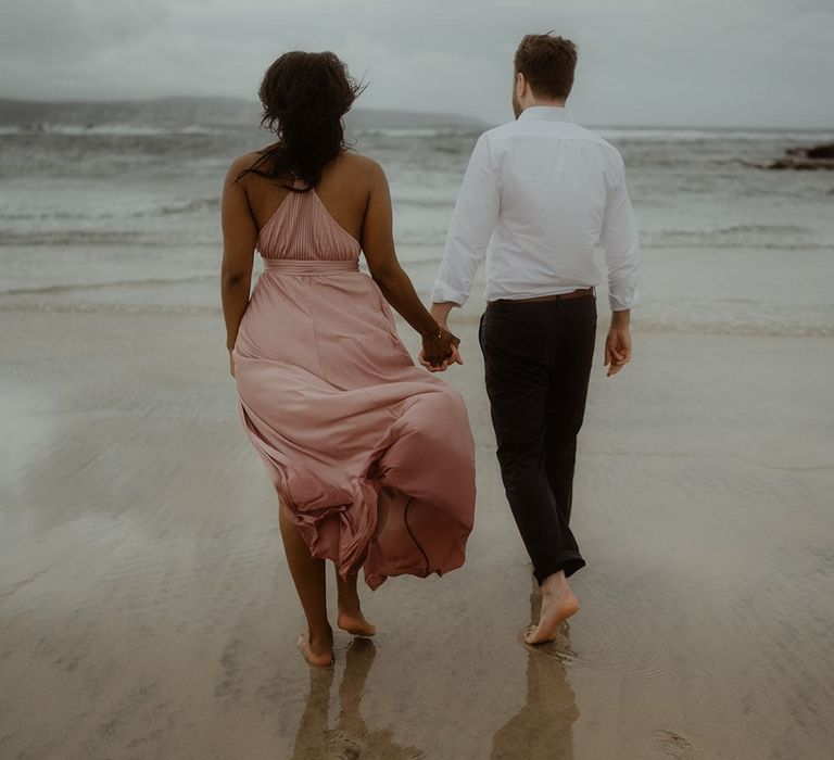 Intimate couples session on the beach in Cornwall