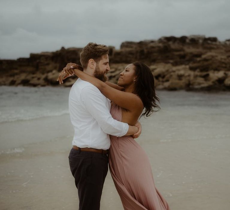 engagement shoot on the beach in Cornwall