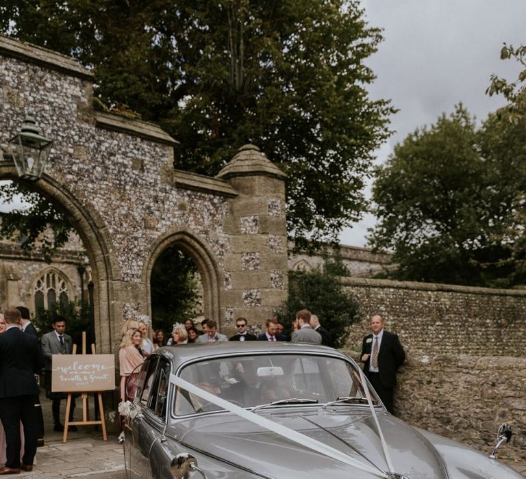 Vintage wedding car for Sussex wedding