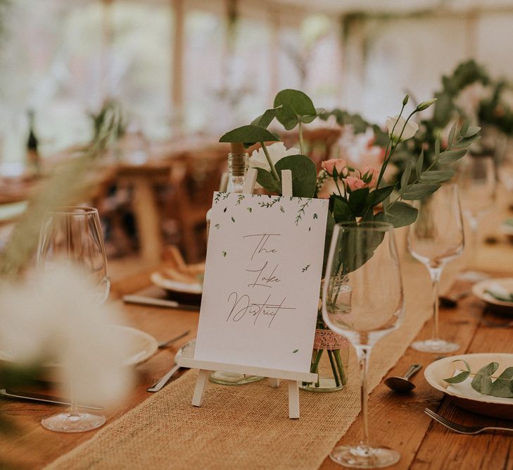 Marquee wedding table decoration