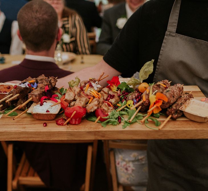 Wedding food platter for marquee wedding