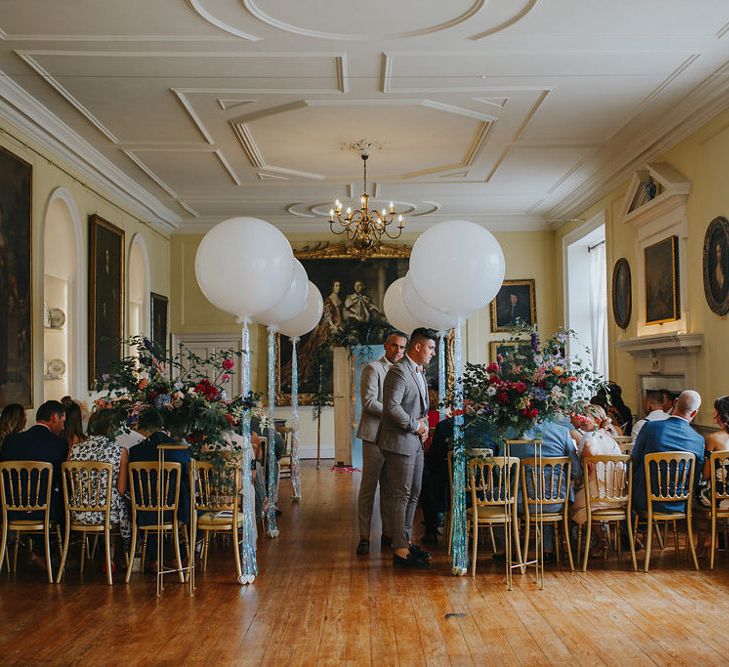 Vow Renewal At Doddington Hall With Bride In Alan Hannah With Brightly Coloured Florals And Images From Magda K Photography