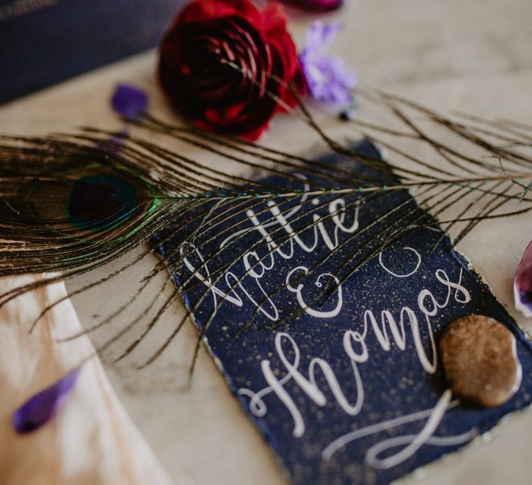 Clarendon Design Stationery | Dark Opulence Inspiration at Anstey Hall, Cambridgeshire Styled by Mia Sylvia | Camilla Andrea Photography