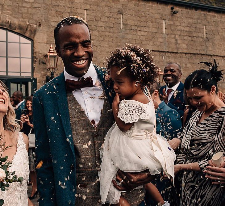 Confetti portrait at Wharfedale Grange